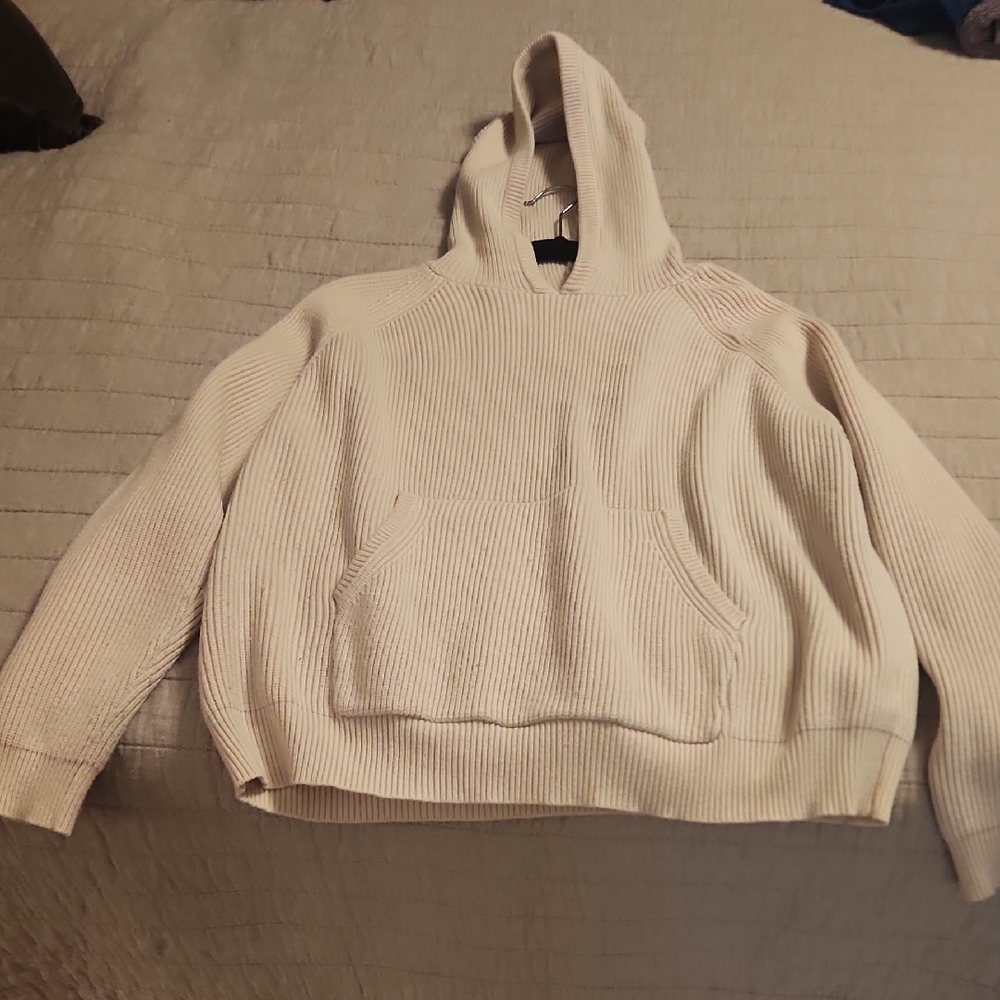 Edikted Cream Hoodie Sweatshirt